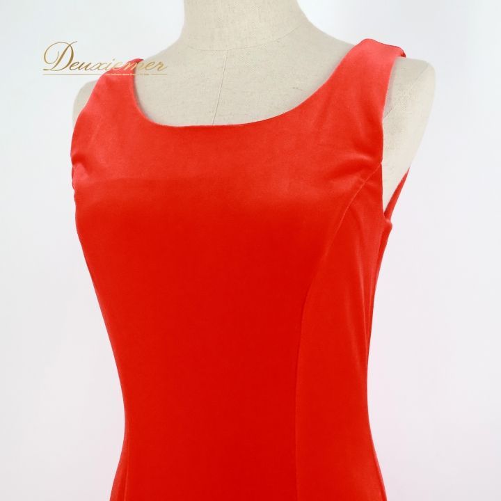 フラダンス 衣装 ワンピース ドレス レッド系 アロハ ベロア ハワイアン フラ ダンス ALOHA STANDARDS レッスン 練習 ワン ノースリーブ 華やか 鮮やか 上品 感 光沢