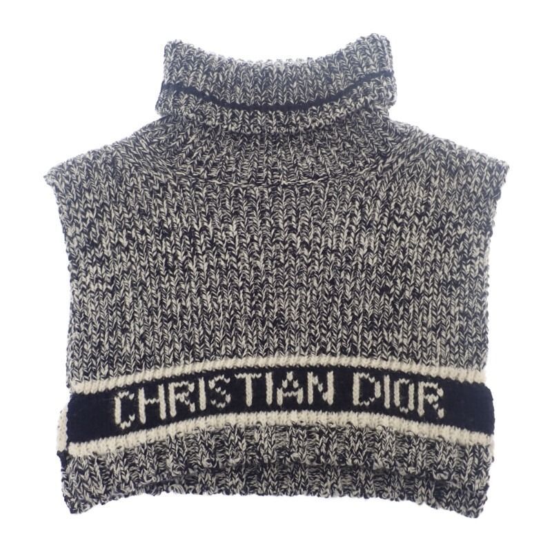 ディオール Dior タートル ネックウォーマー ウール カシミヤ ブラック レディース