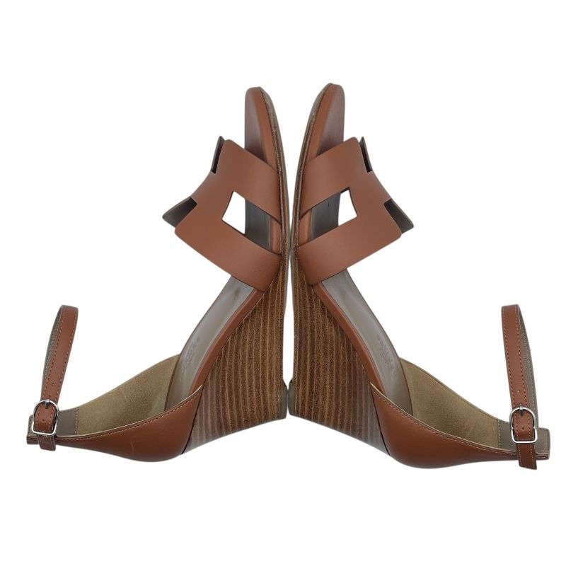 エルメス HERMES レジェンド ストラップヒールサンダル ブラウン