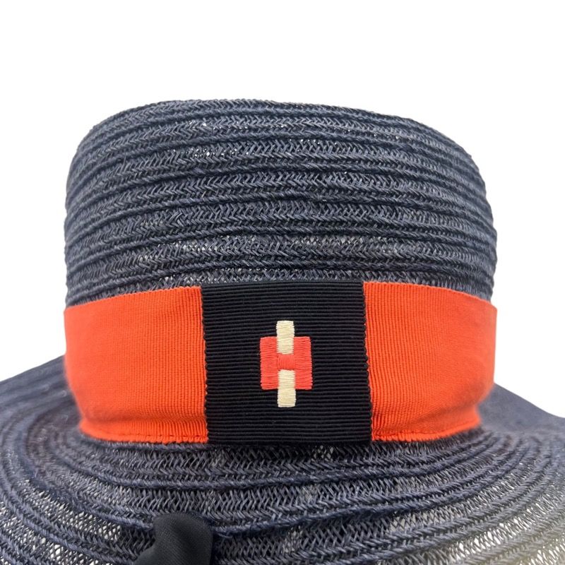 エルメス HERMES ストローハット ネイビー コットン メンズ その他