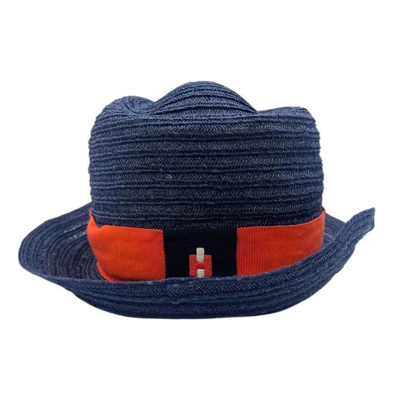 エルメス HERMES ストローハット ネイビー コットン メンズ その他