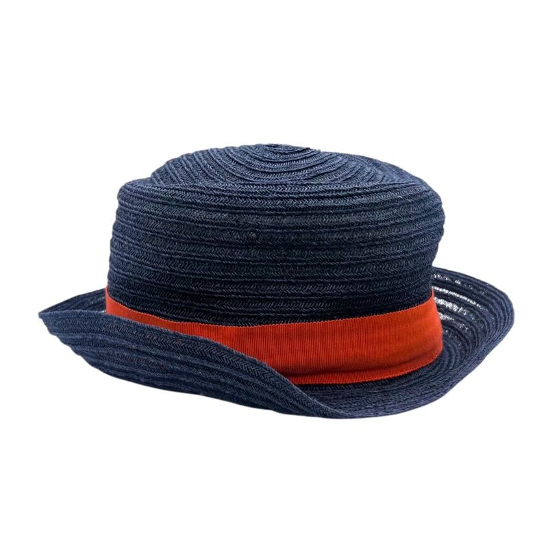 エルメス HERMES ストローハット ネイビー コットン メンズ その他