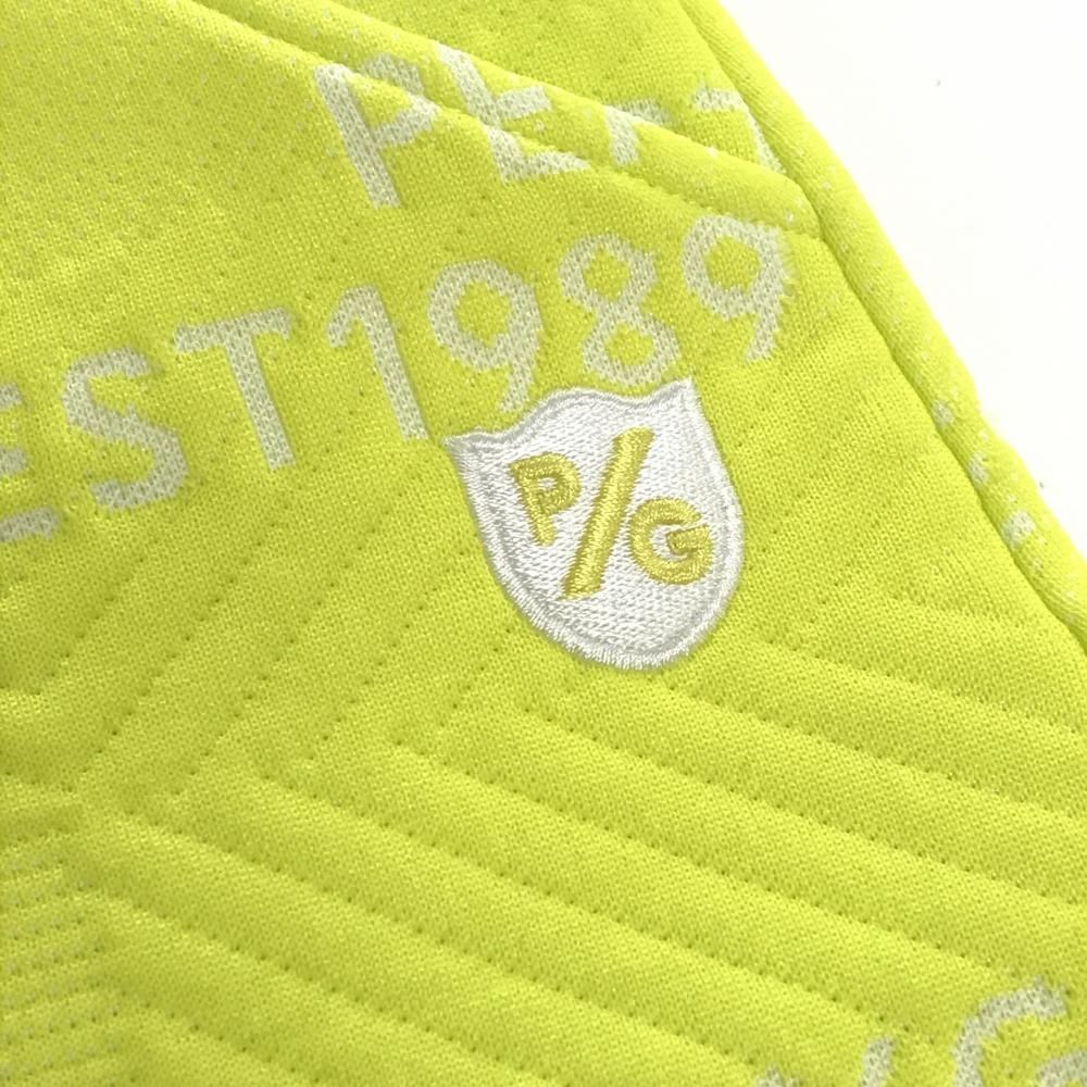 美品】パーリーゲイツ スカート イエロー×白 ロゴ総柄 キルティング風