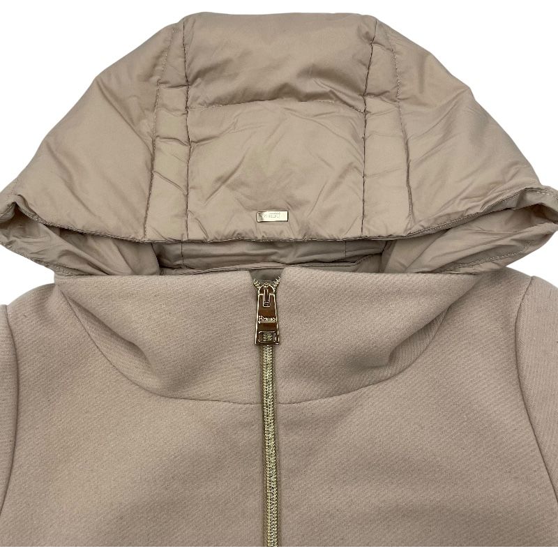 Herno ベージュ ダウンジャケット 8分袖 ヘルノ HERNO ウール切替ダウンコート PI0848D ベージュ ウール