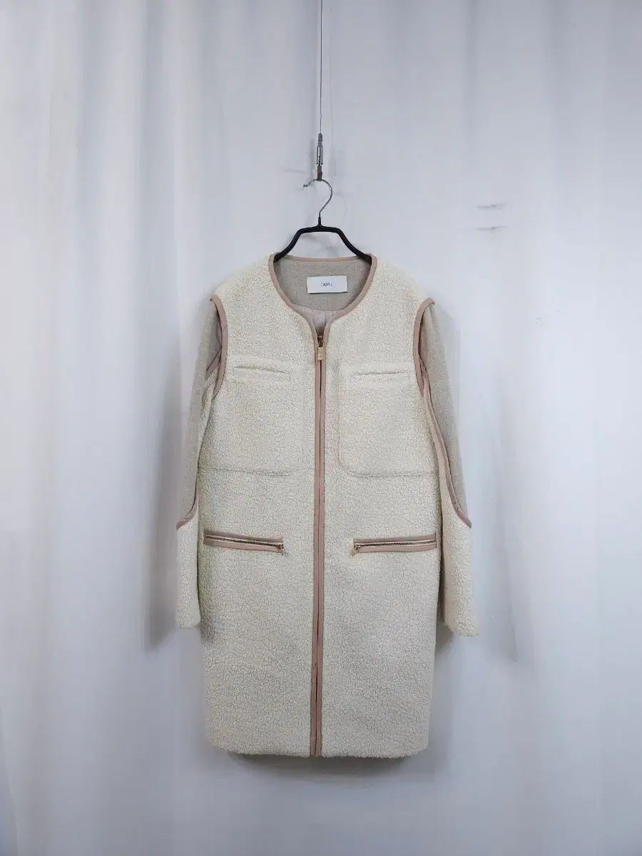 DEWL 듀엘 ボア ロング コート アイボリー