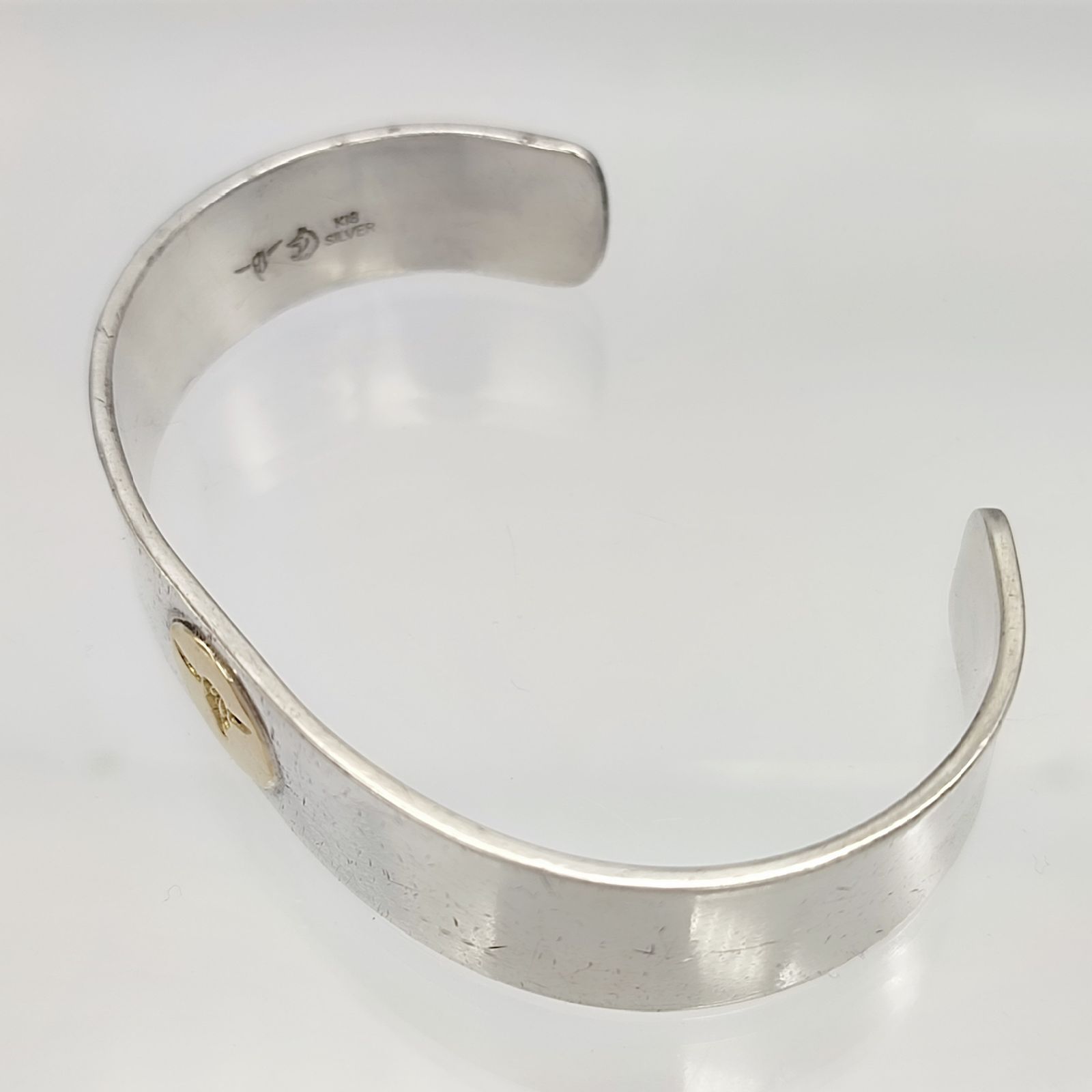 【81 】美品☆tady&king／シルバーバングル　ロングホーン 美品】TADY&KING タディ＆キング ロングホーン 平打ちバングル K18