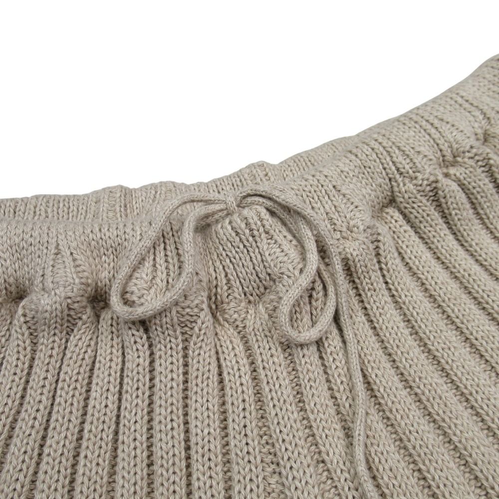 ベースレンジ　ニットパンツ　ハーフパンツ 未使用 BASERANGE ベースレンジ コットンニット ワイドリブ ハーフ