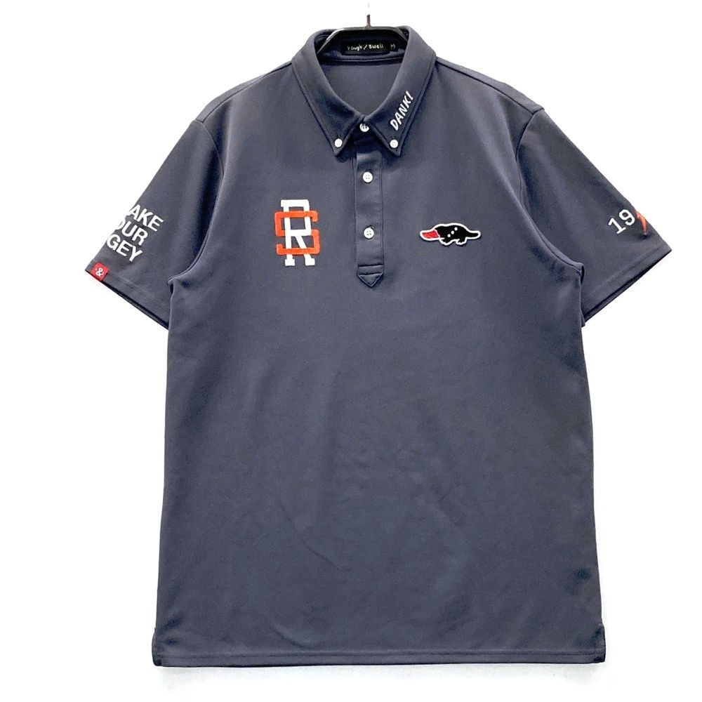 サイズ：M ROUGH&SWELL ラフアンドスウェル 半袖ポロシャツ グレー系