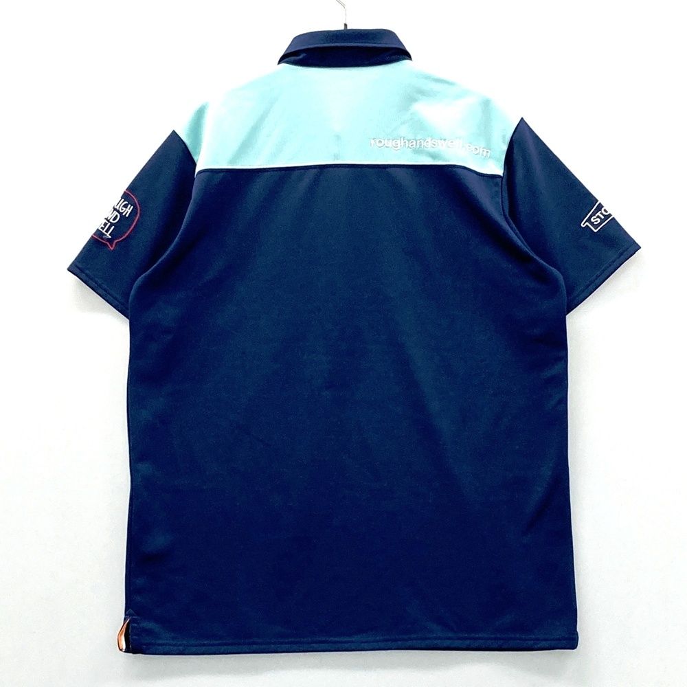 サイズ：M ROUGH&SWELL ラフアンドスウェル 半袖ポロシャツ ネイビー系