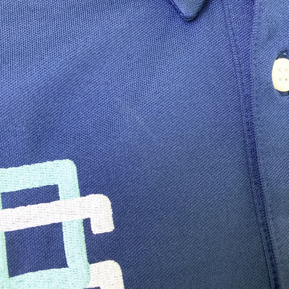 サイズ：M ROUGH&SWELL ラフアンドスウェル 半袖ポロシャツ ネイビー系