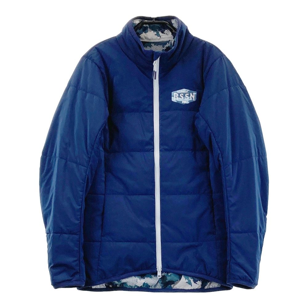 サイズ M ROSASEN ロサーセン リバーシブル 長袖 中綿ジャケット 総柄 ネイビー系 ゴルフウェア レディース ストスト