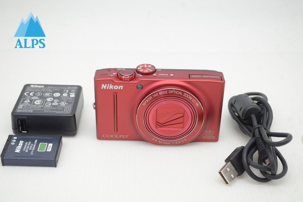 完動品　美品Nikon COOLPIX S8200 純正ケース付 Nikon ニコン COOLPIX S8200 コンパクトデジタルカメラ レッド 251203g