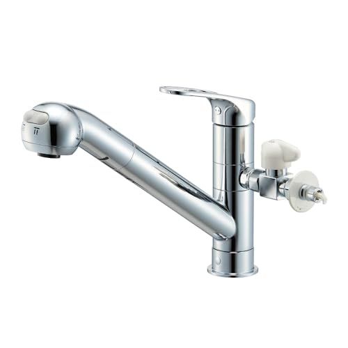 SANEI サンエイ シングルワンホールスプレー分岐混合栓 ホース引き出し 湯水分岐口 バルブ付 食洗機等へ送水 -V 2 S