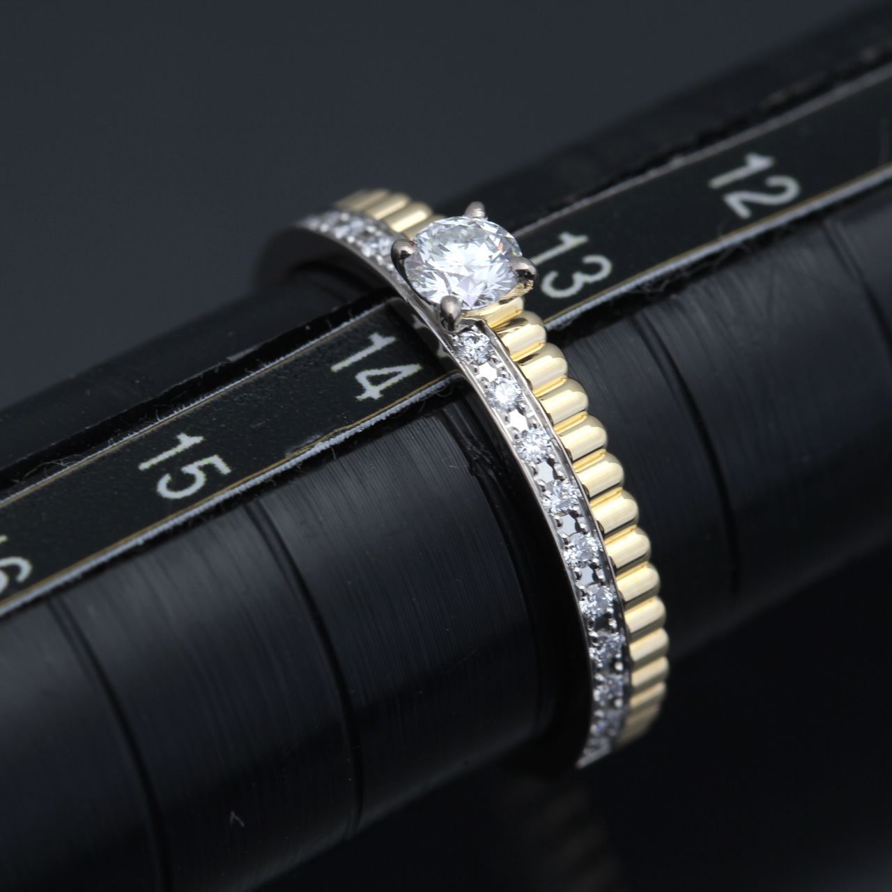 極美品 ブシュロン キャトル ラディアント ダイヤ 0.2ct リング YG #54 