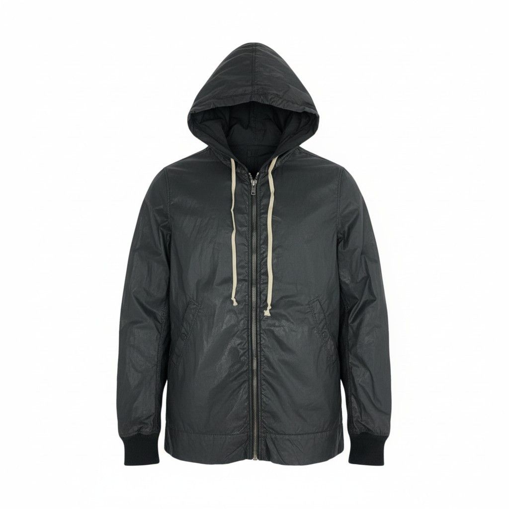 8L5 Rick Owens リックオウエンス コーティングパーカー ジップパーカー DRKSHDW アウター DU3762 Lサイズ ブラック メンズu02t