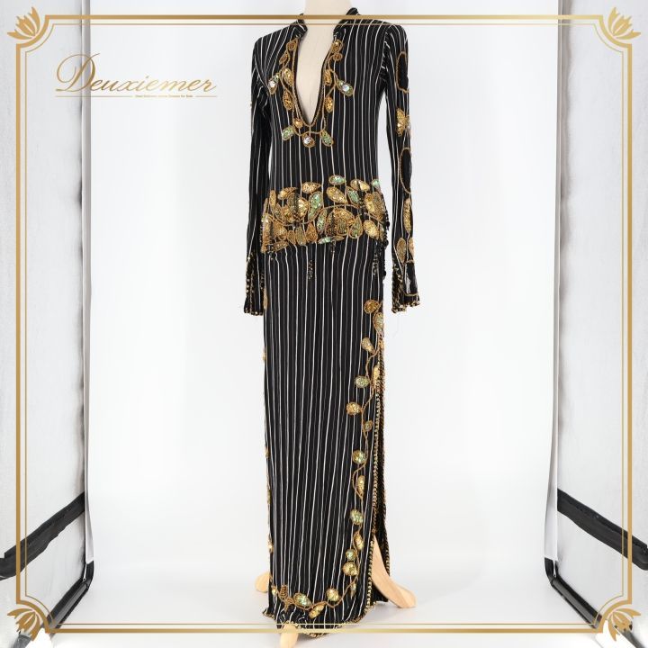 ベリーダンス 衣装 サイーディドレス ブラック系 ワンピース ドレス