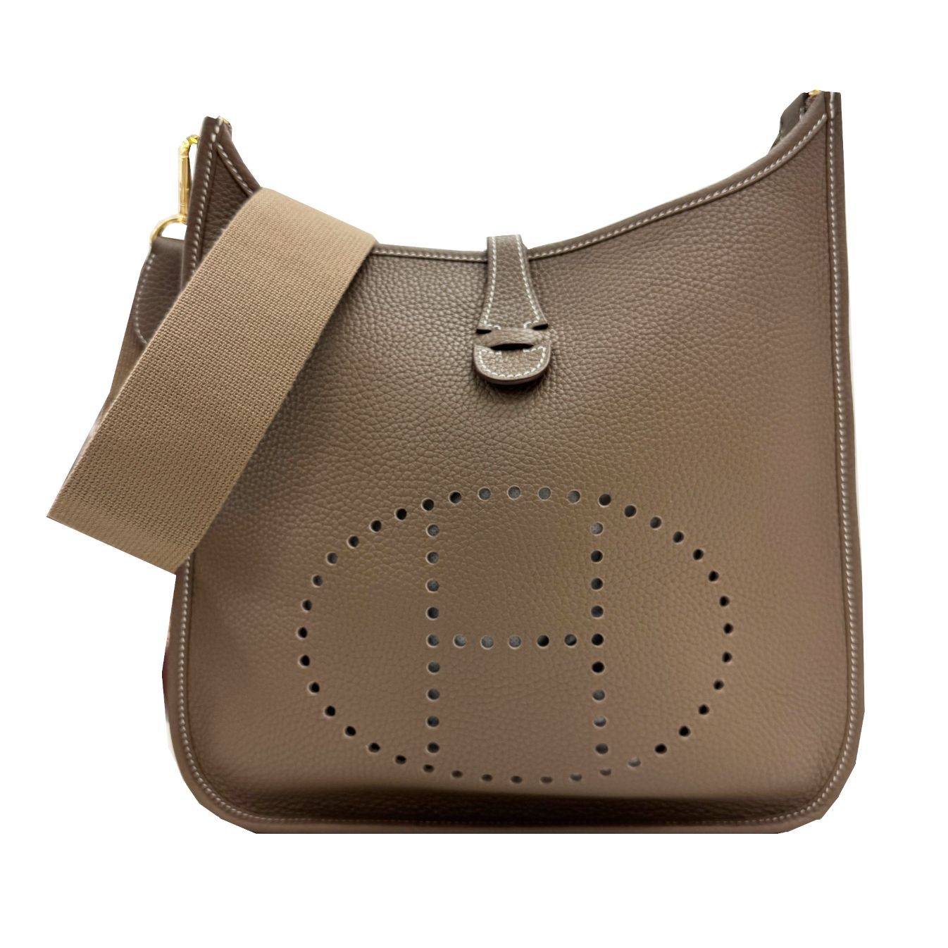 HERMES エルメス エブリン3 PM トリヨンクレマンス エトゥープ GP ゴールド金具 Z刻印 2021年製 エヴリン ショルダーバッグ トリヨン 斜め掛け レディース メンズ 人気 お洒落 【ブランドギャラリー心斎橋店】 HERMES エルメス エブリン3 PM トリヨンクレマンス エトゥープ GP