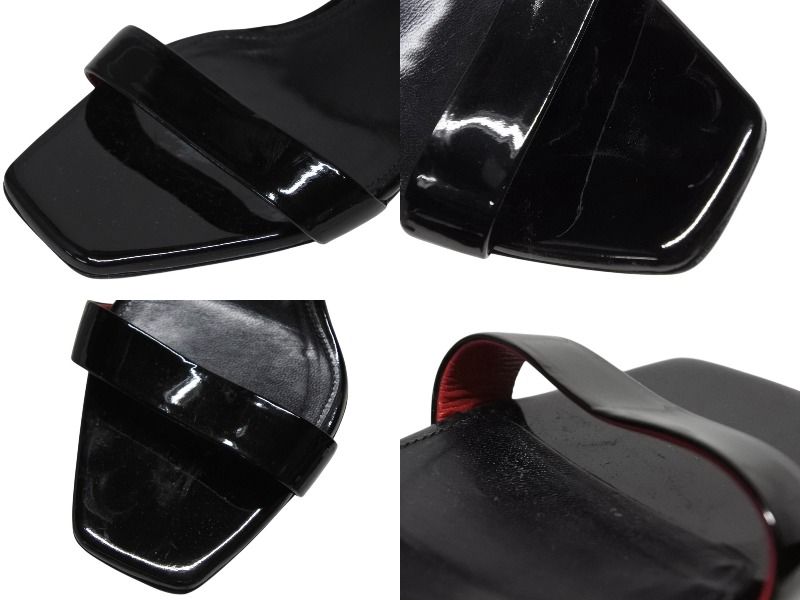 SAINT LAURENT サンローラン サンダル チャンキーヒール パテント