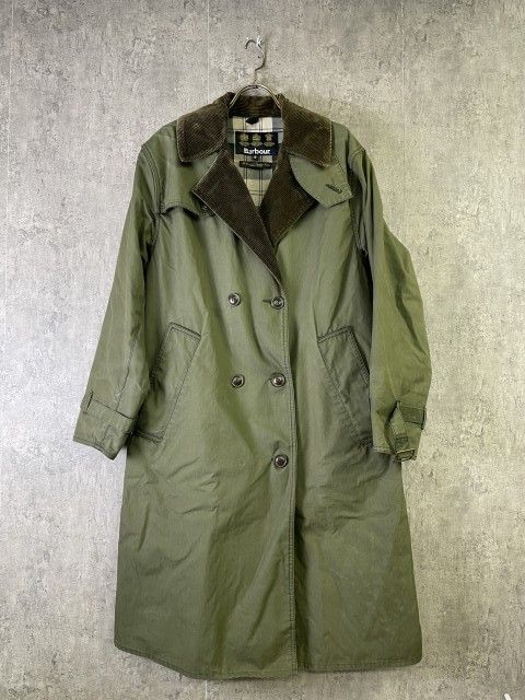 ﾌﾞﾙｶﾞﾘｱ製 BARBOUR ﾊﾞﾌﾞｱ WAX TRENCH COAT ﾜｯｸｽ ﾄﾚﾝﾁ ｺｰﾄ ｵｲﾙﾄﾞ ﾛﾝｸﾞ ｸﾞﾘｰﾝ 36