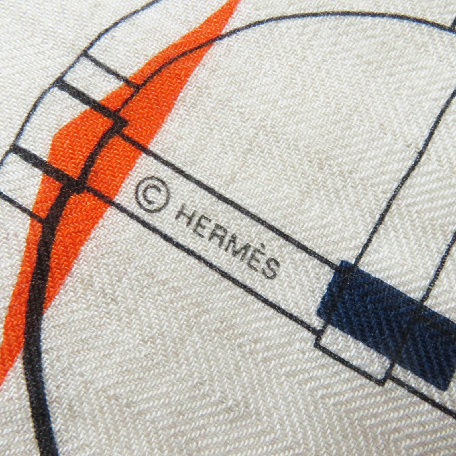 極美品◎HERMES エルメス 23AW レクタングル アンプリムール・フルー カシミヤ シルク エトゥープ/オレンジ/インディゴ ストール メンズ 極美品◎HERMES エルメス 23AW レクタングル アンプリムール・フルー