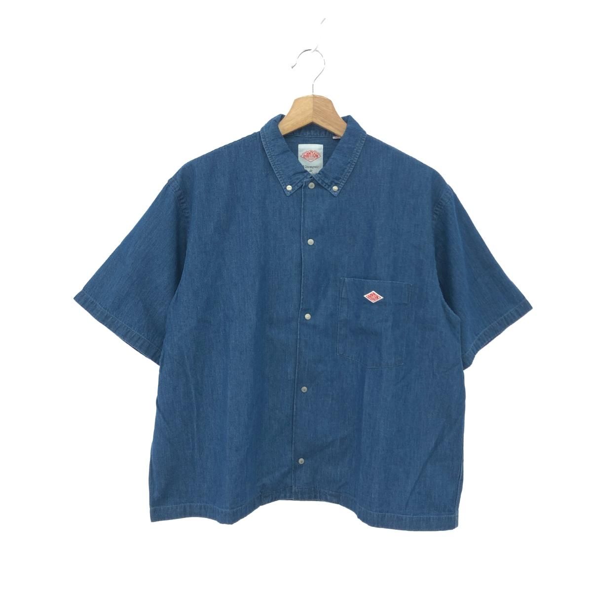 Danton ダントン ショート丈半袖デニムシャツ サイズ:38 ブルー