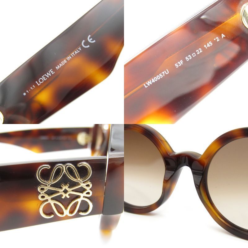 未使用 LOEWE ロエベ サングラス LW40057U イタリア製 53F ハバナ