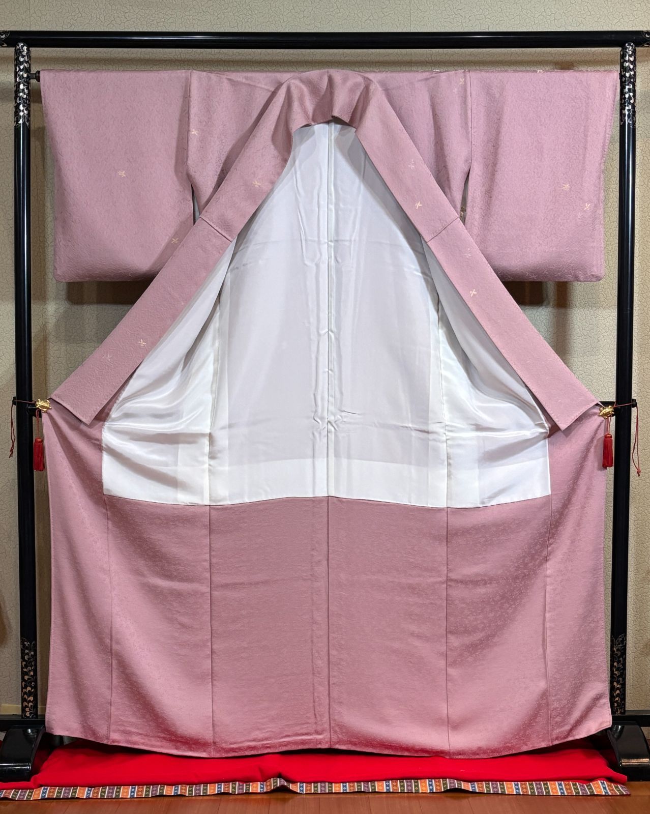 きもの蔵 加賀友禅 柿本市郎工房 刺繍入 無地袷きもの 未着用