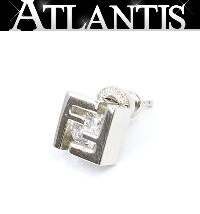 フェンディ FENDI FFロゴ スタッドピアス 片耳用 メタル×ジルコニア PR.10.24 17867