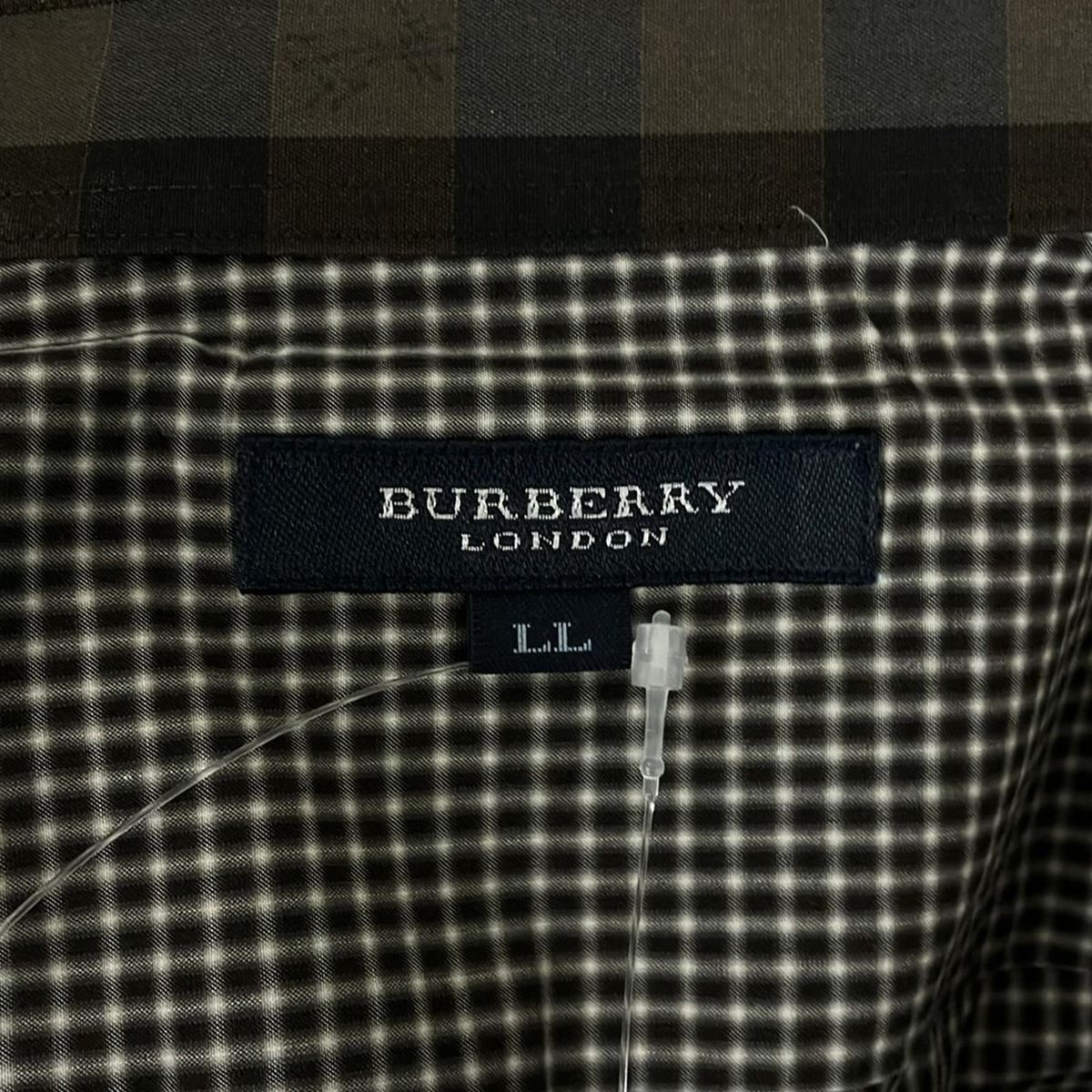 Burberry LONDON バーバリーロンドン 長袖シャツ サイズLL XL メンズ ブラウン×白 チェック柄