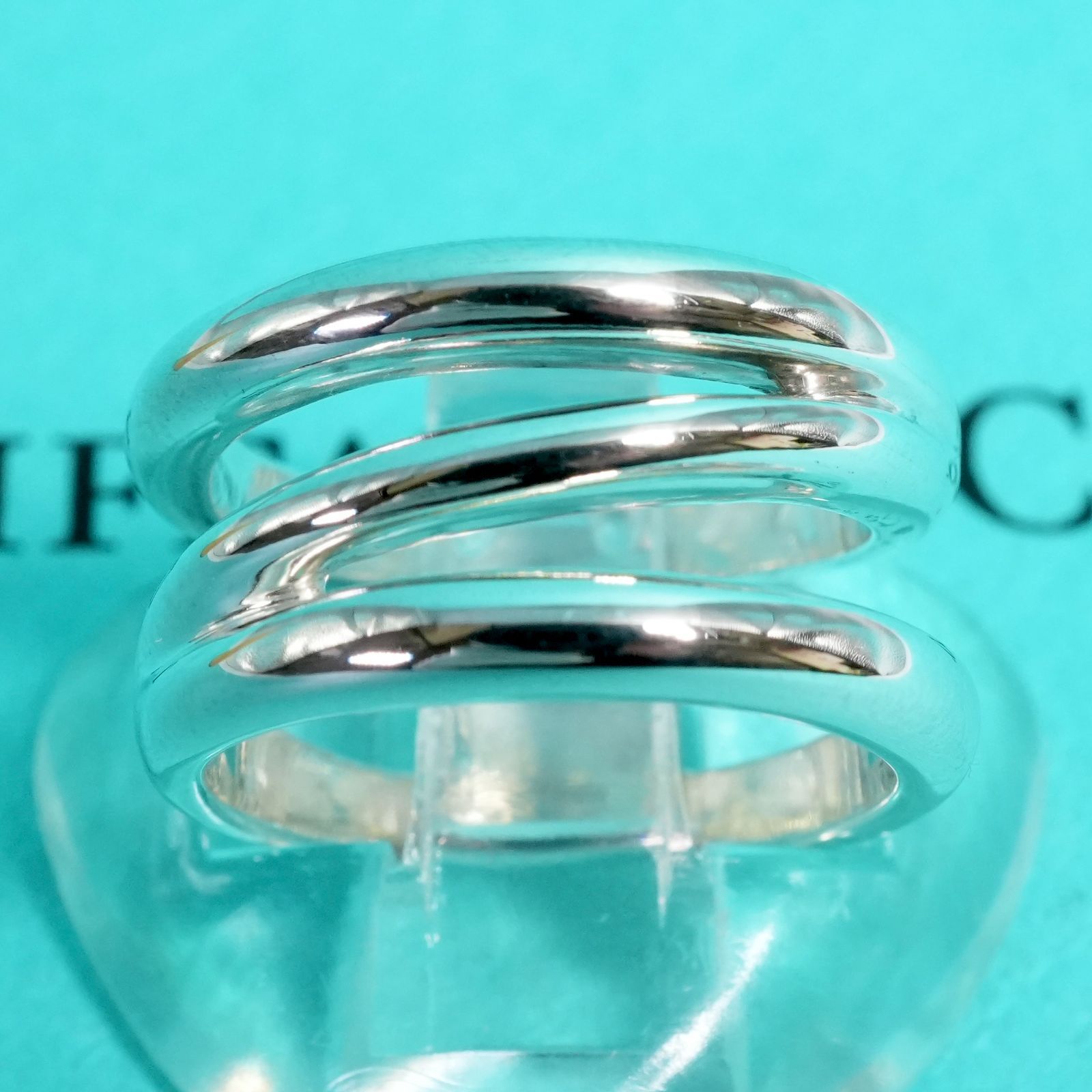 極美品14号 ティファニー オープン ダイアゴナル リング/25-2127S