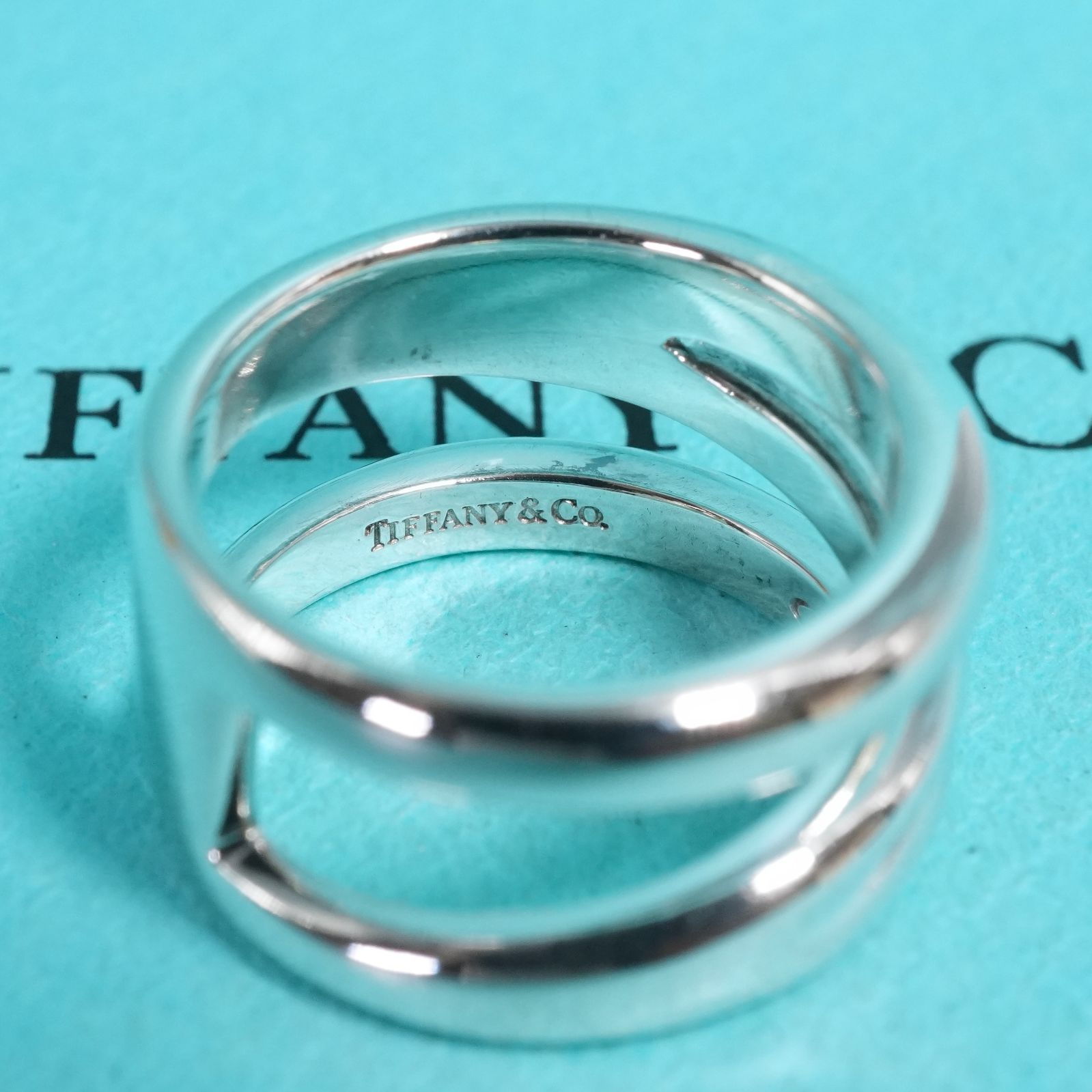極美品14号 ティファニー オープン ダイアゴナル リング/25-2127S