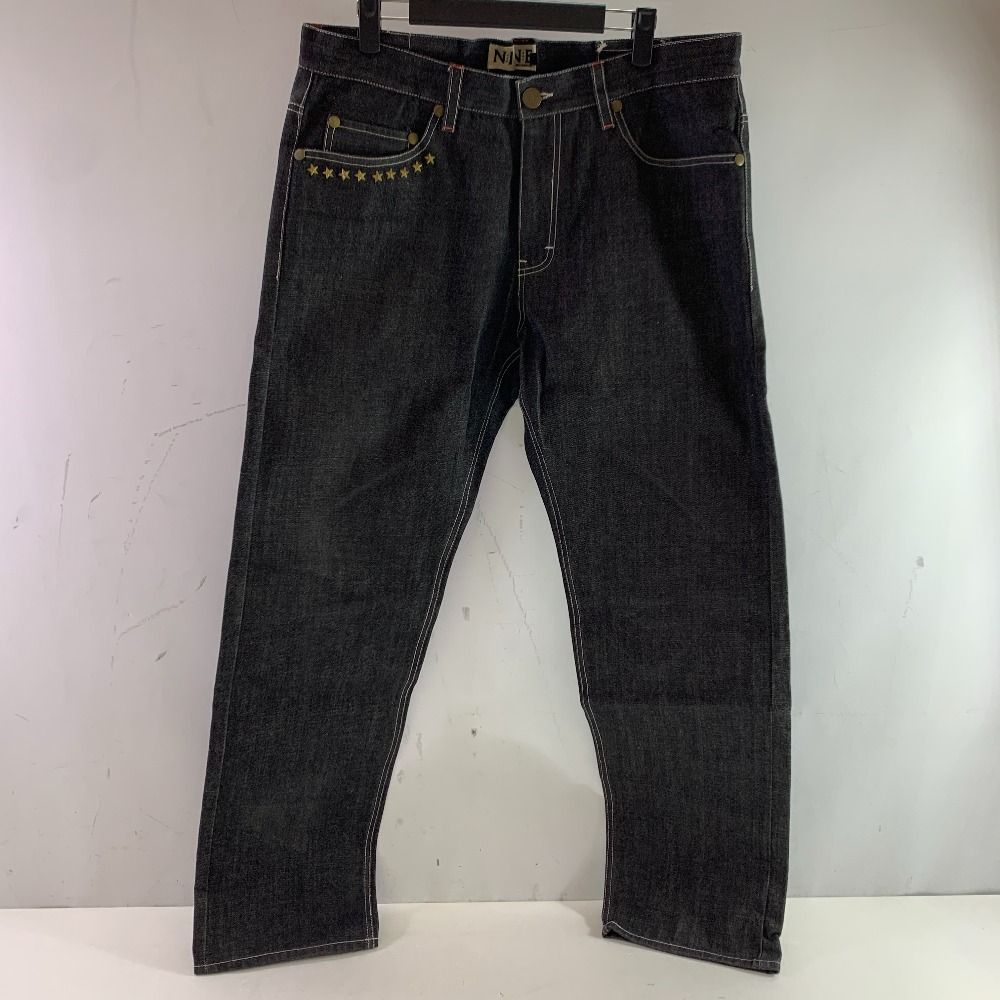 04 w 5397 NINE RULAZ LINE ナインルーラズライン NRAW 14 040 デニムパンツ セルビッチ XXL 36 無地