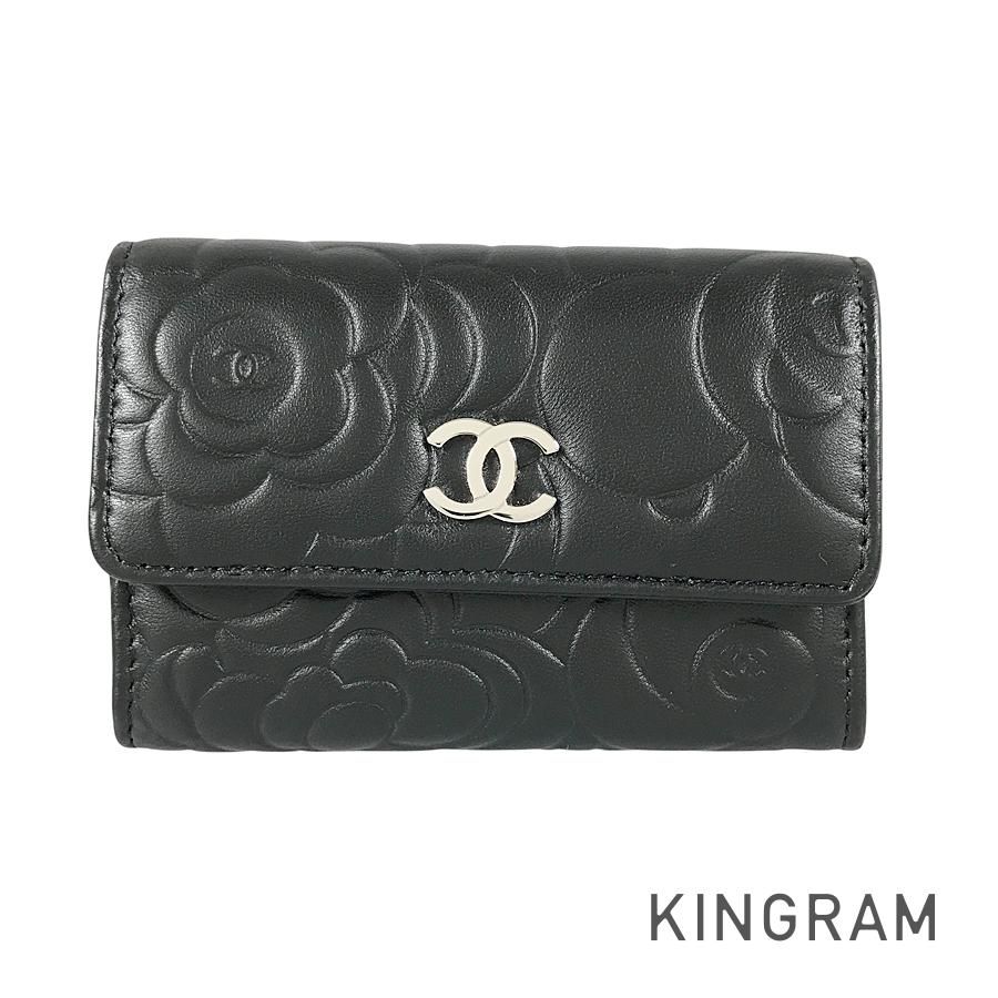 シャネル CHANEL カメリア ラムスキン カードケース sh