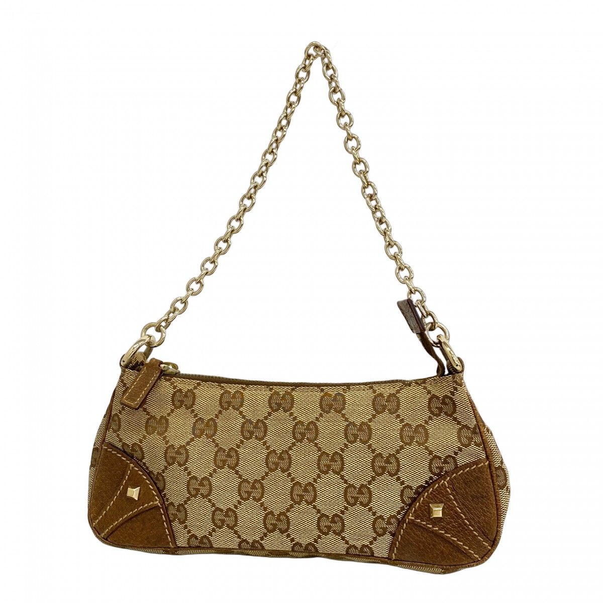 5pa0238】グッチ ポーチ GGキャンバス 120940 キャンバス ブラウン