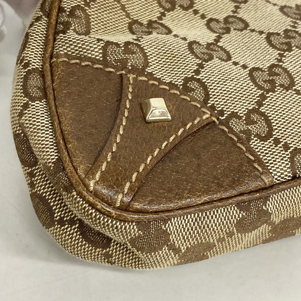 5pa0238】グッチ ポーチ GGキャンバス 120940 キャンバス ブラウン