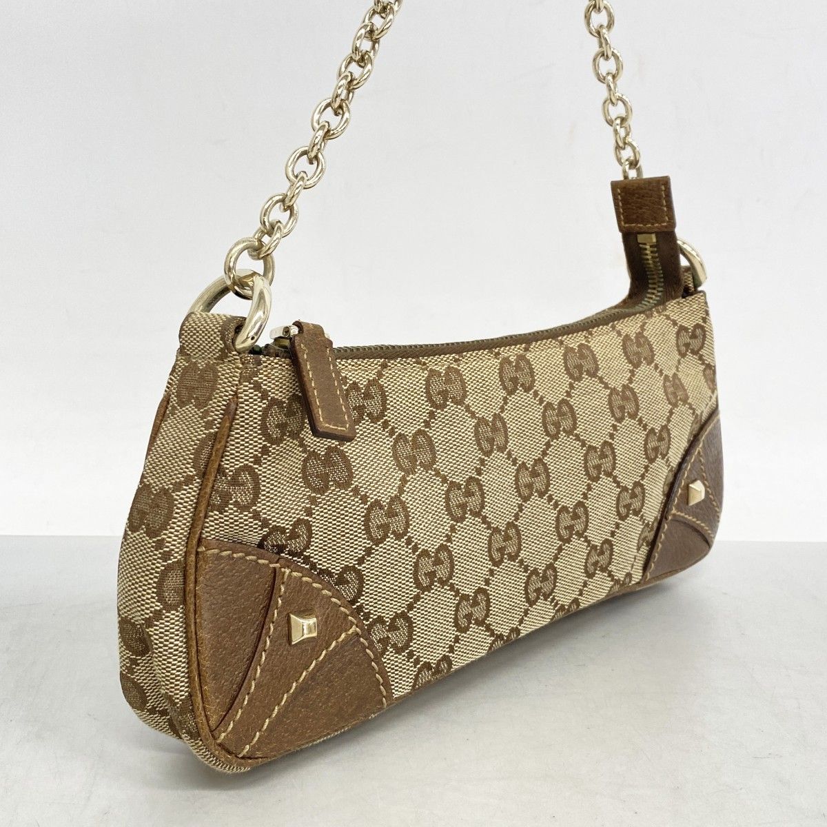 5pa0238】グッチ ポーチ GGキャンバス 120940 キャンバス ブラウン