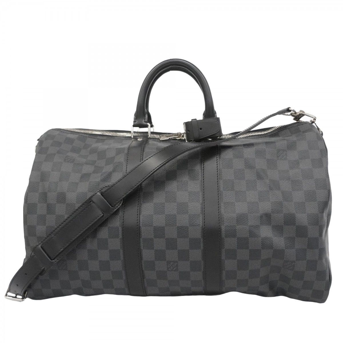 5 pa 0374 ルイヴィトン ボストンバッグ ダミエ グラフィット キーポルバンドリエール 45 N 41418 グレー ブラック メンズ