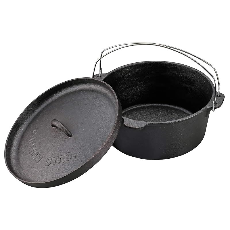 彡キャプテンスタッグ CAPTAIN STAG ダッチオーブン 鉄鋳物 30 cm シーズニング不要 UG-3047 0