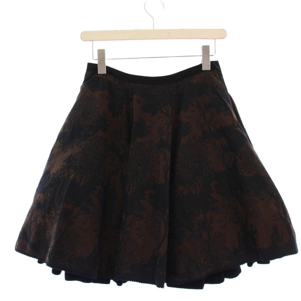 フォクシー ブティック FOXEY BOUTIQUE フレアスカート ひざ丈 40 総柄