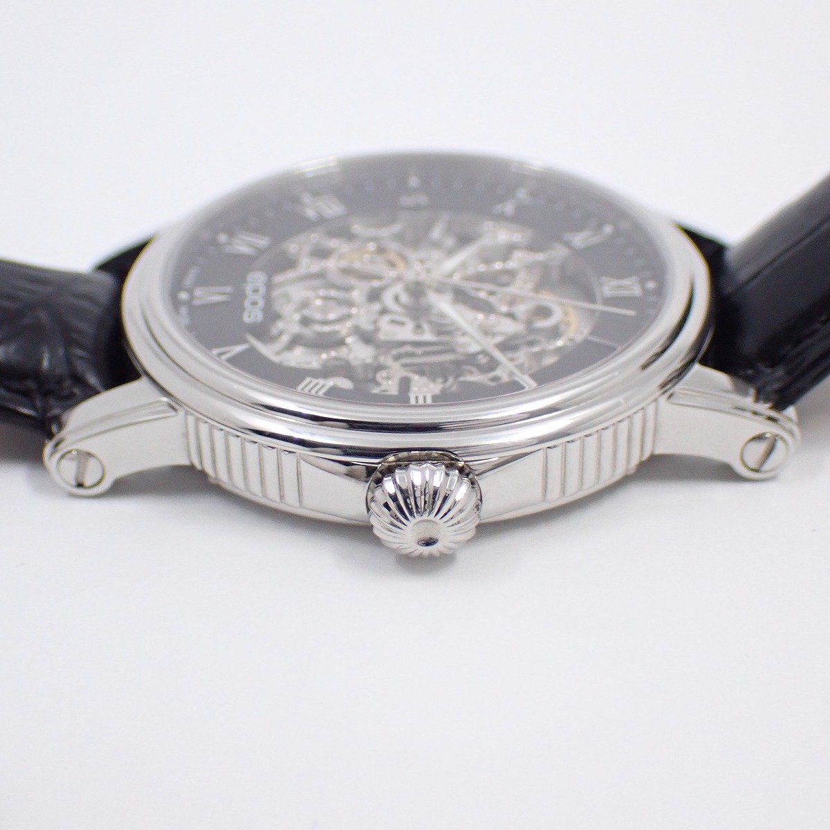 黒文字盤 純正革ベルト