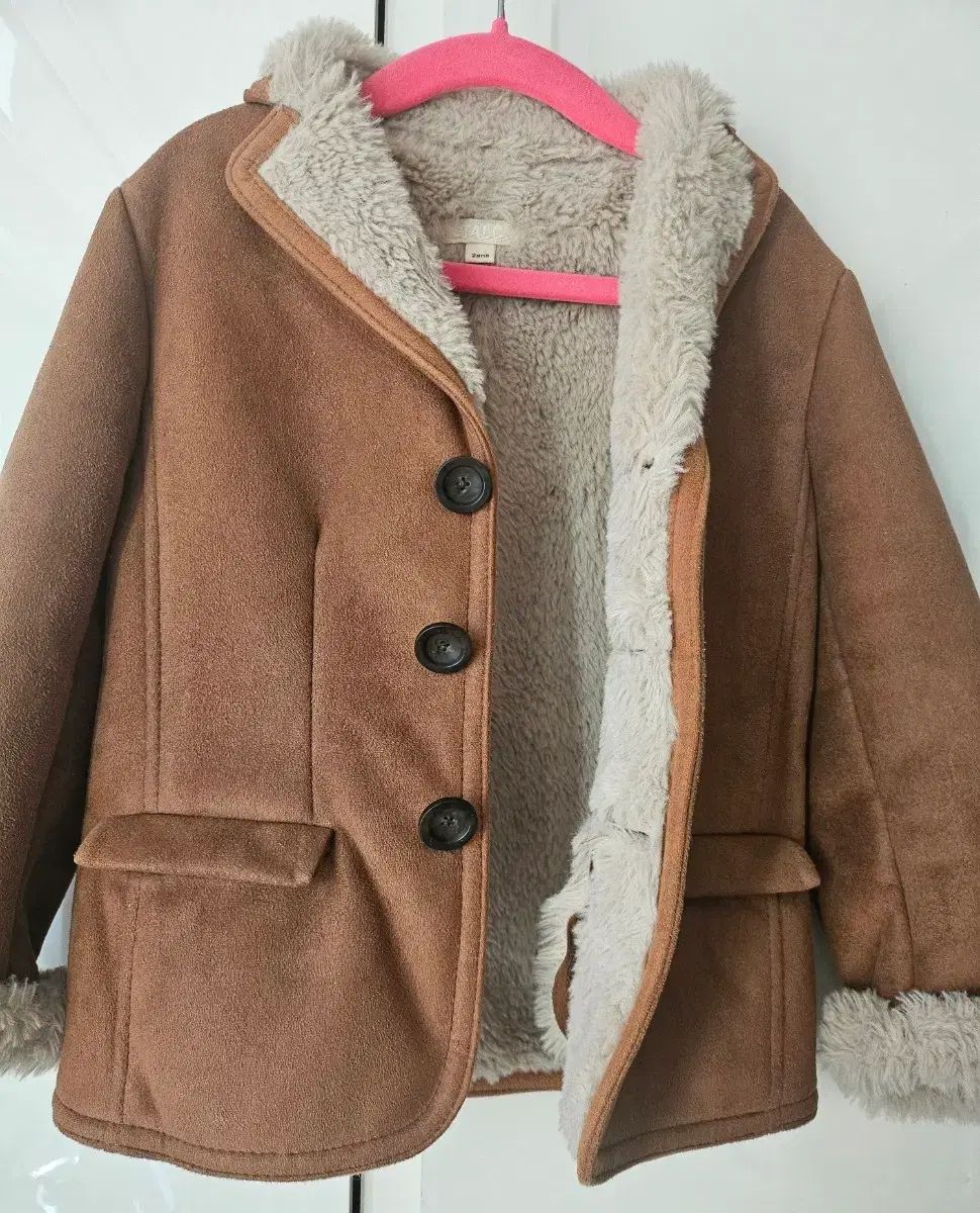  子供用キッズ ブラウン ムートン ジャケット 2 y アウター ベビー服(~95cm)