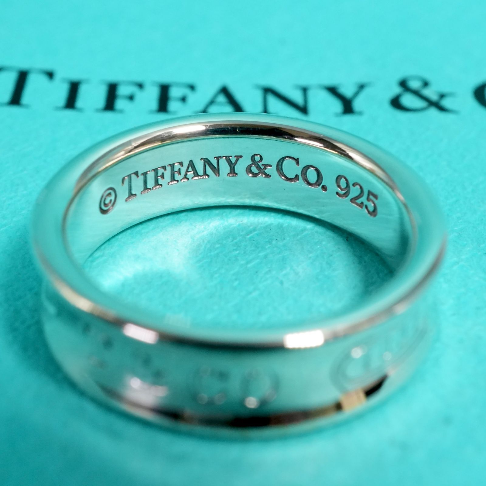 極美品18.5号ティファニー 1837 ナロー ミディアム リング25-2157