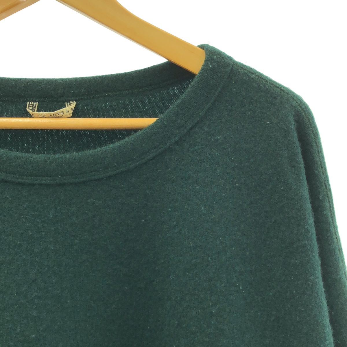 ARTS-SCIENCE アーツアンドサイエンス カシミヤフリース オーバーサイズ クルーネックニット 3 グリーン メンズ