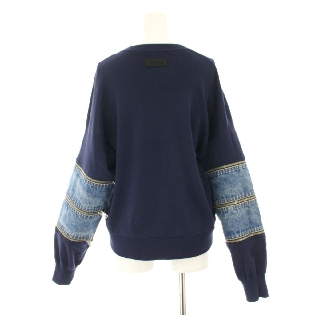 ディーゼル DIESEL ニット セーター クルーネック 長袖 デニム切替 XS