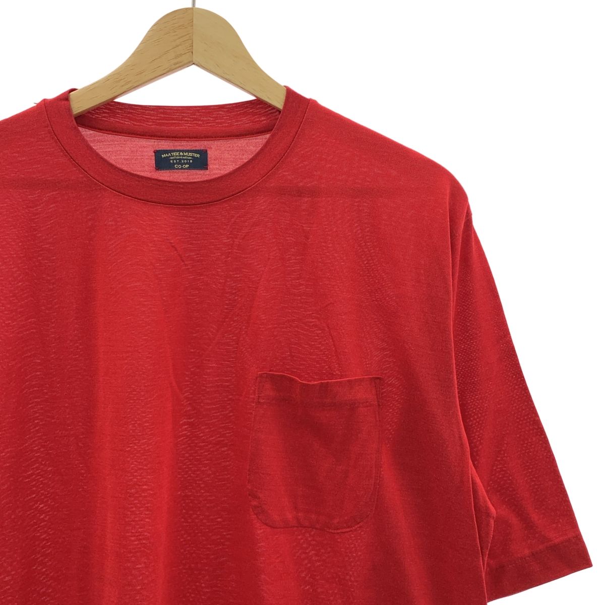 MAATEE-SONS マーティー-サンズ 2025 SS MusterWerk別注 Ex. SILK TEE シルク ポケットTシャツ 4 Scarlet レッド メンズ