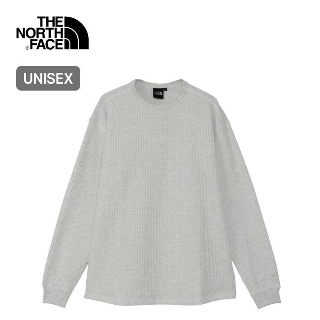 THE NORTH FACE ノースフェイス L Sウォームワッフルクルー ユニセックス NT 62436 ホワイトミックスグレー