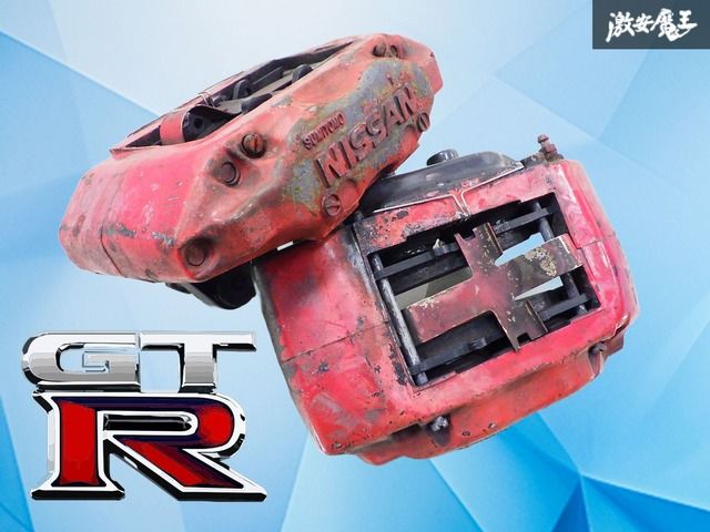 ブーツ破れ無し 日産 BNR 32 スカイライン GT R キャリパー 対向 4 POT フロント 左右セット 塗装品 SUMITOMO 住友