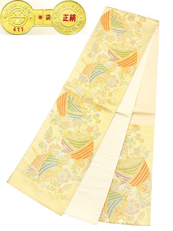 記念感謝祭【仕立無料】西陣名門宮田織物謹製☆伝統工芸箔綾錦唐花織