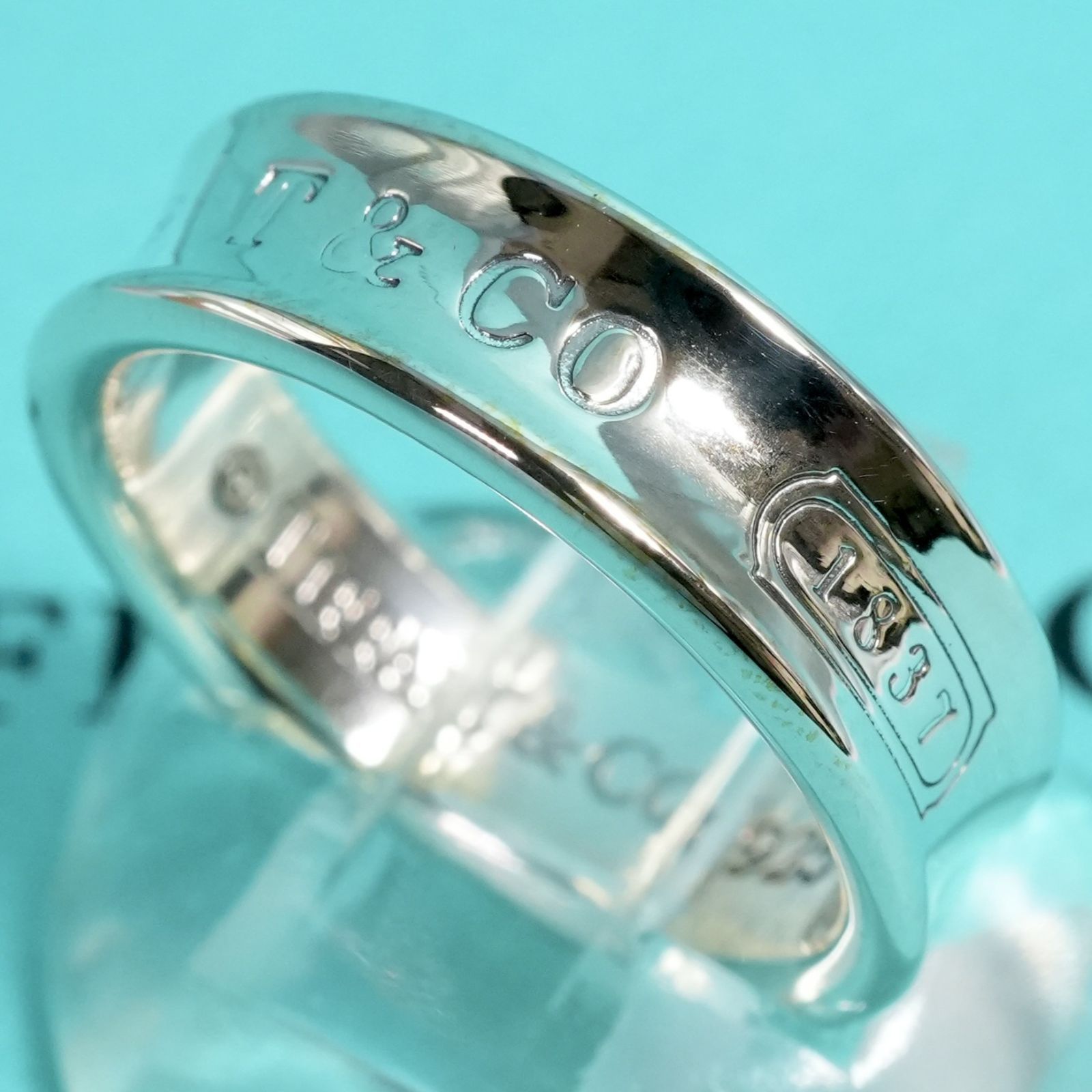 極美品18.5号ティファニー 1837 ナロー ミディアム リング25-2157