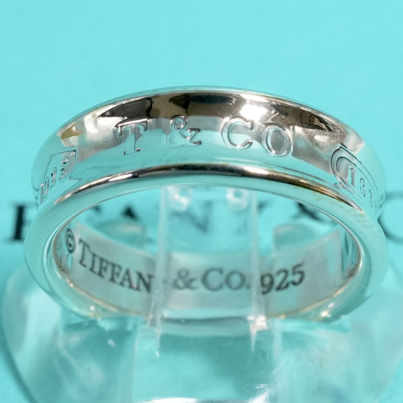 極美品18.5号ティファニー 1837 ナロー ミディアム リング25-2157